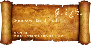 Gyurkovits Ádám névjegykártya